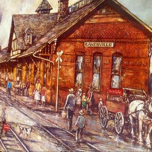 1980's Coca-Cola Metal Tray Zanesville Leslie Cope